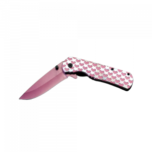 Pink and Silver Hearts Knife